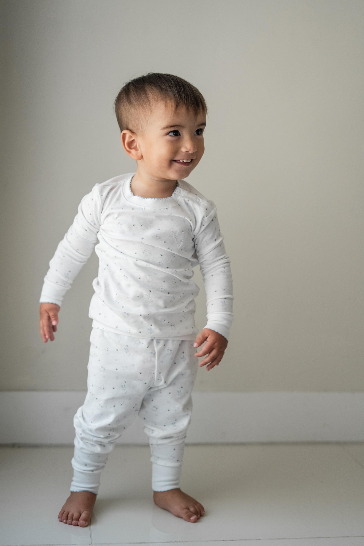 "ToddlerTime Blue Trim PJ Pair"