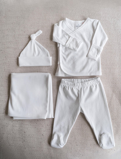 White Newborn Kimono Set