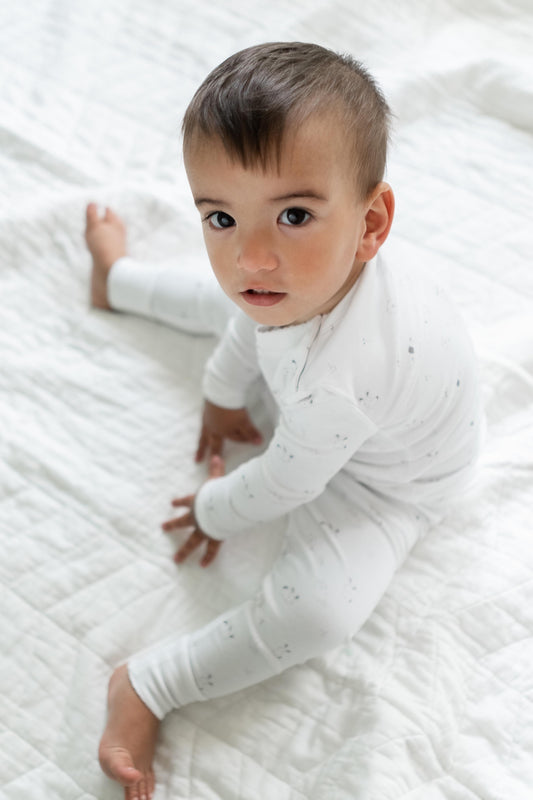 “PimaComfort Toddler Pajama Set with White Trim”
